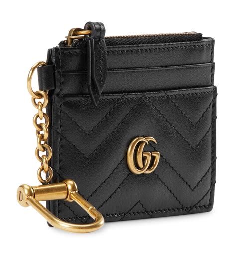 gucci black petite gg marmont bifold card holder|GG Marmont leather card holder in black .